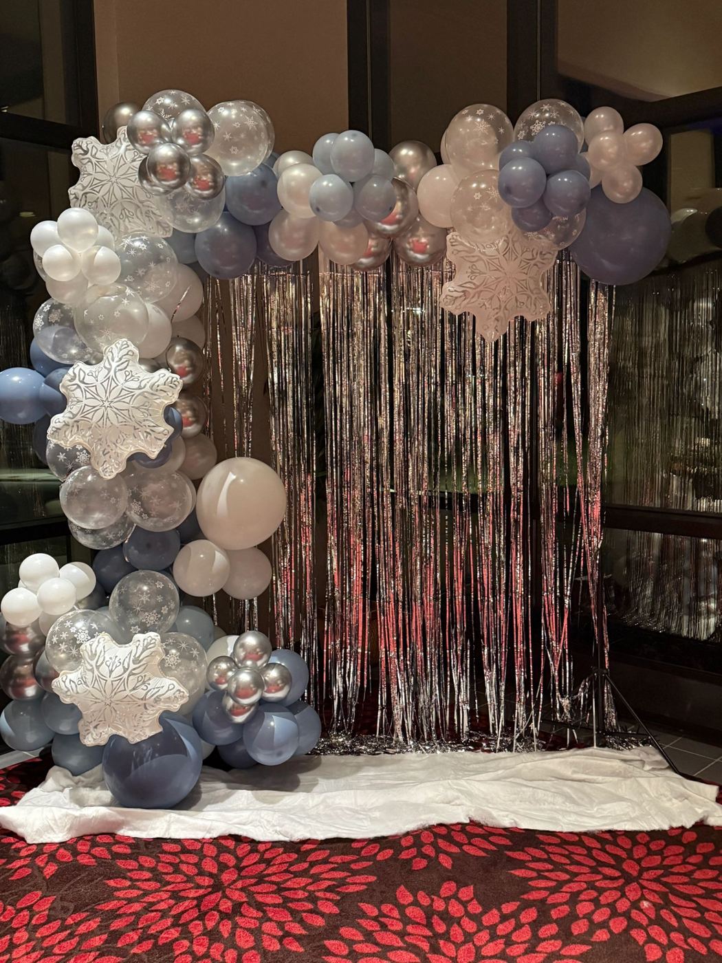 Silver balloon garland